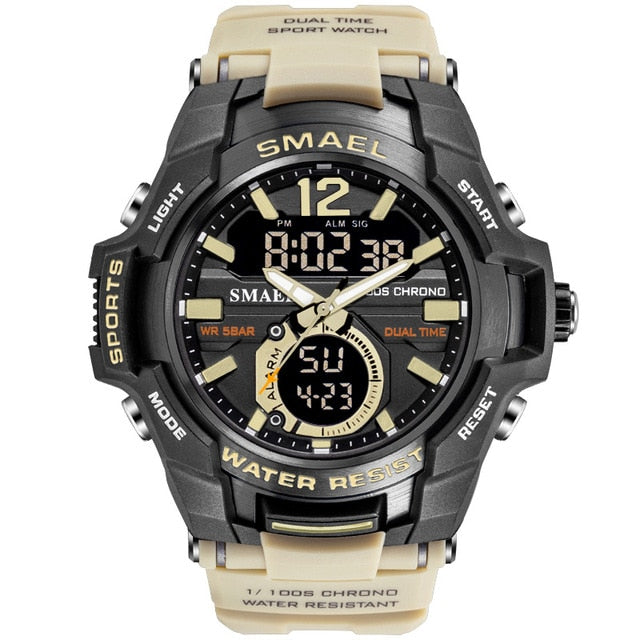 SMAEL Men Watches Fashion Sport Super Cool Quartz LED Digital Watch 50M Waterproof Wristwatch Men's Clock Relogio Masculino(SL-1805)