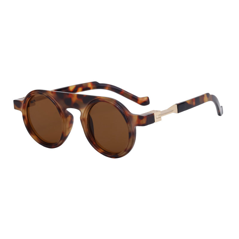 New European and American fashion round frame sunglasses for men, personalized and high-end sunglasses for men