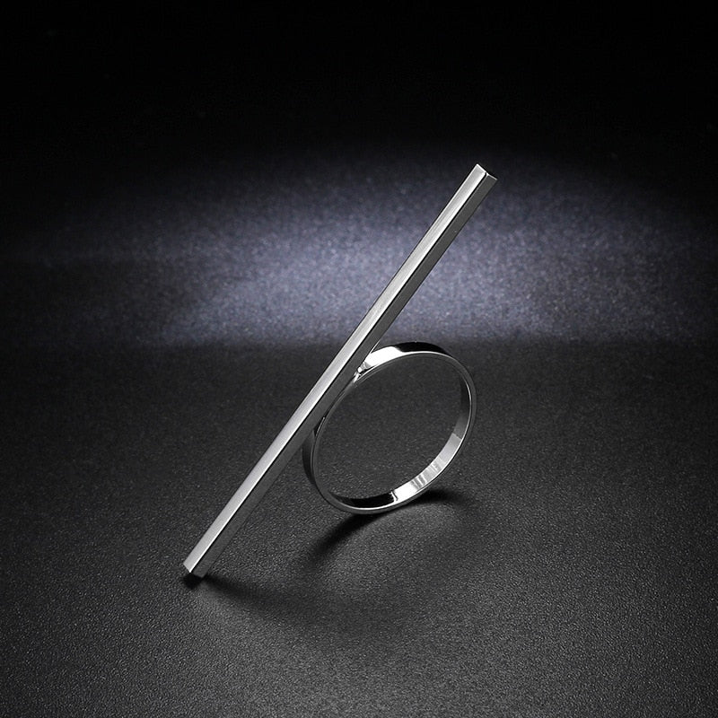 Gold/Silver Color Rings for Women Fashion Copper Long Bar Ring Women Party Rings Simple Jewelry Birthday Gift