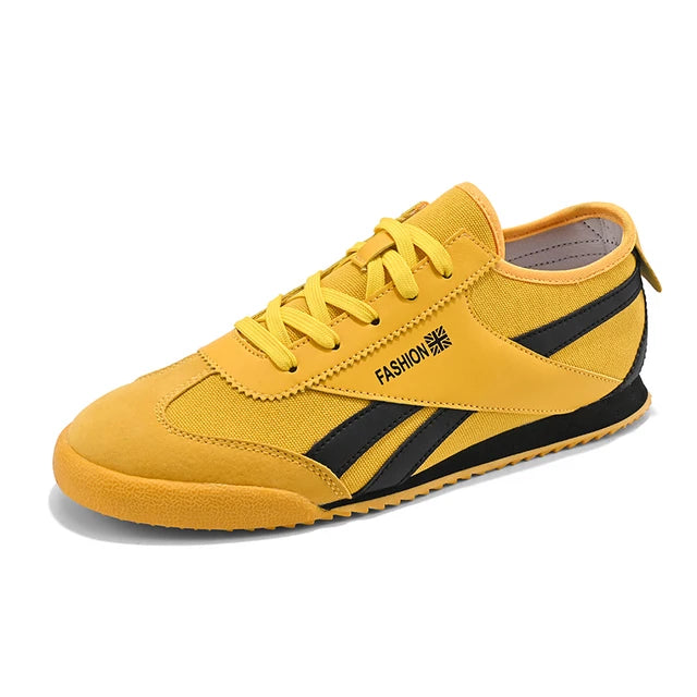 Tiger Style Yellow Canvas Shoes For Men Trend ow-cut Breathable Casual Running Sneakers Man Fashion Lightweight Men's Sports Shoes