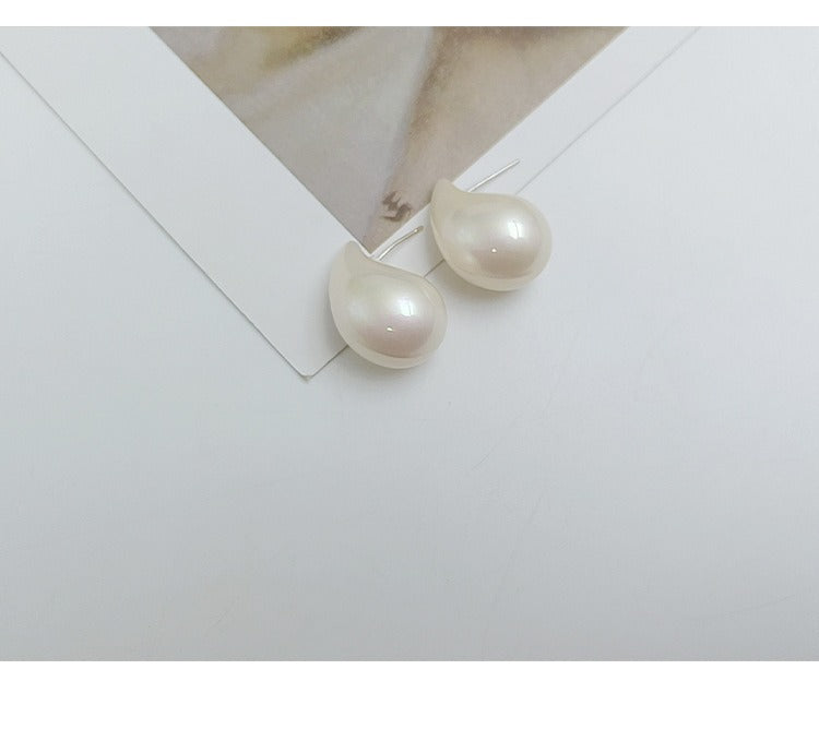Simple drop earrings imitated Mabei pearl earrings