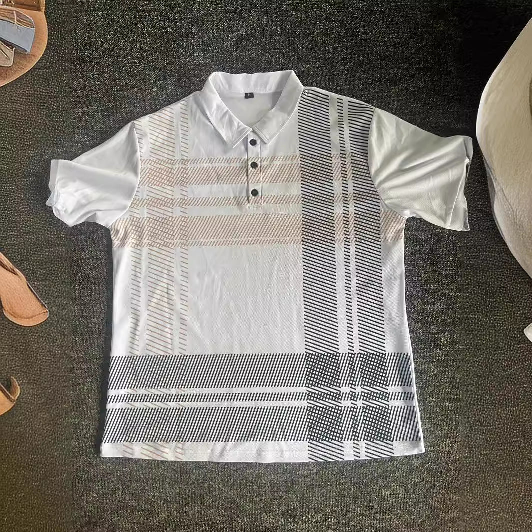 POLO printed striped men's sports polo shirt